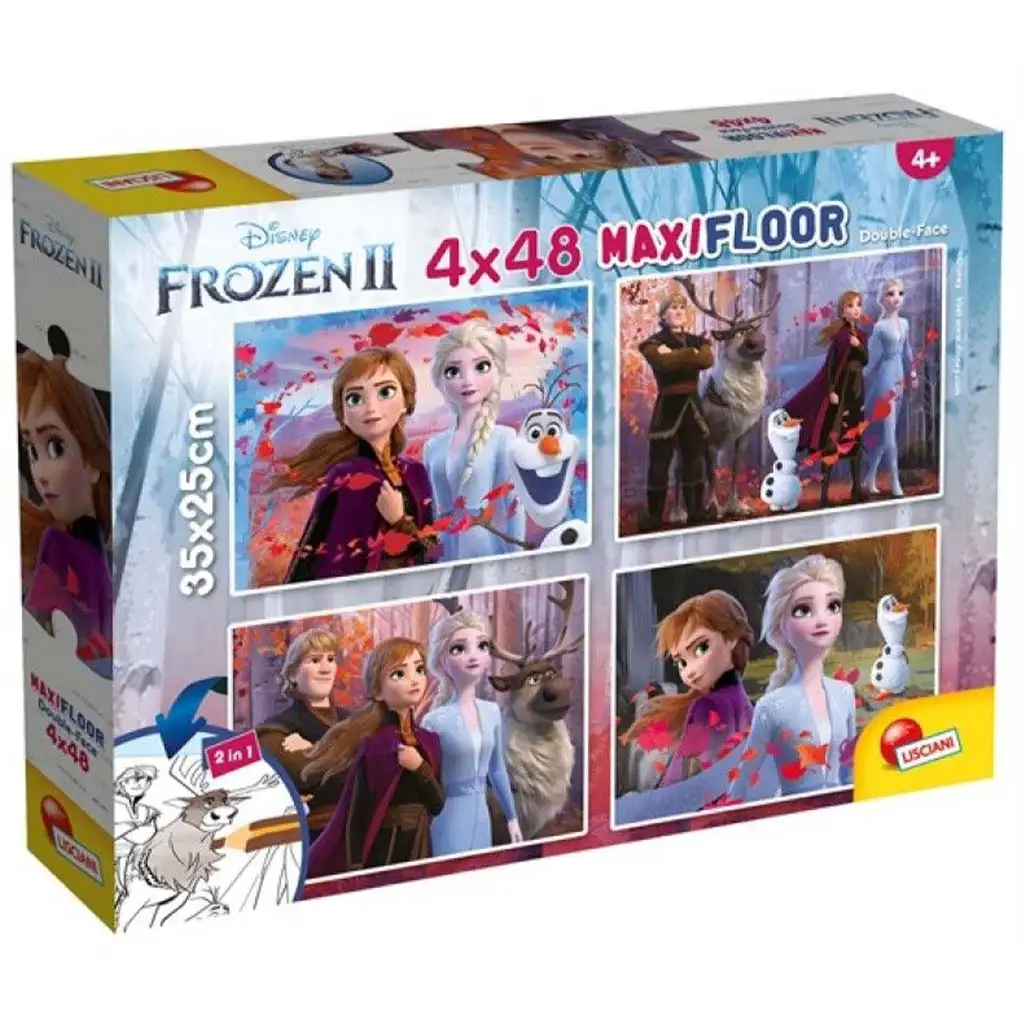 Jégvarázs II 2 az 1-ben maxi 4x48db-os puzzle és színező 35x25cm - Lisciani kép 1