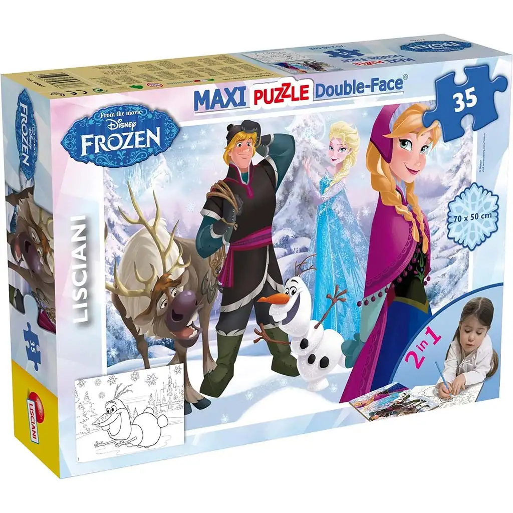 Jégvarázs 2 az 1-ben maxi 35db-os puzzle és színező 70x50cm - Lisciani kép 1
