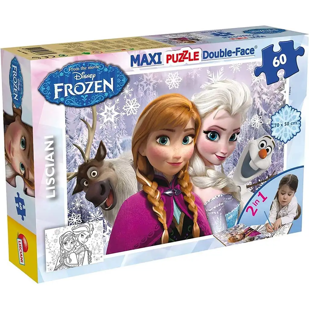 Jégvarázs A testvérek 2 az 1-ben 60db-os maxi puzzle és színező 70x50cm - Lisciani kép 1