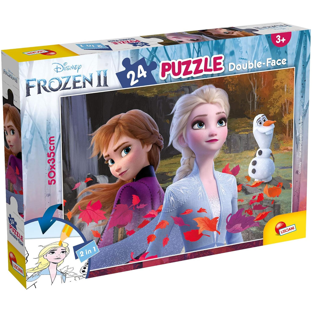 Jégvarázs 2 2 az 1-ben 24db-os puzzle és színező 50x35cm - Lisciani kép 1