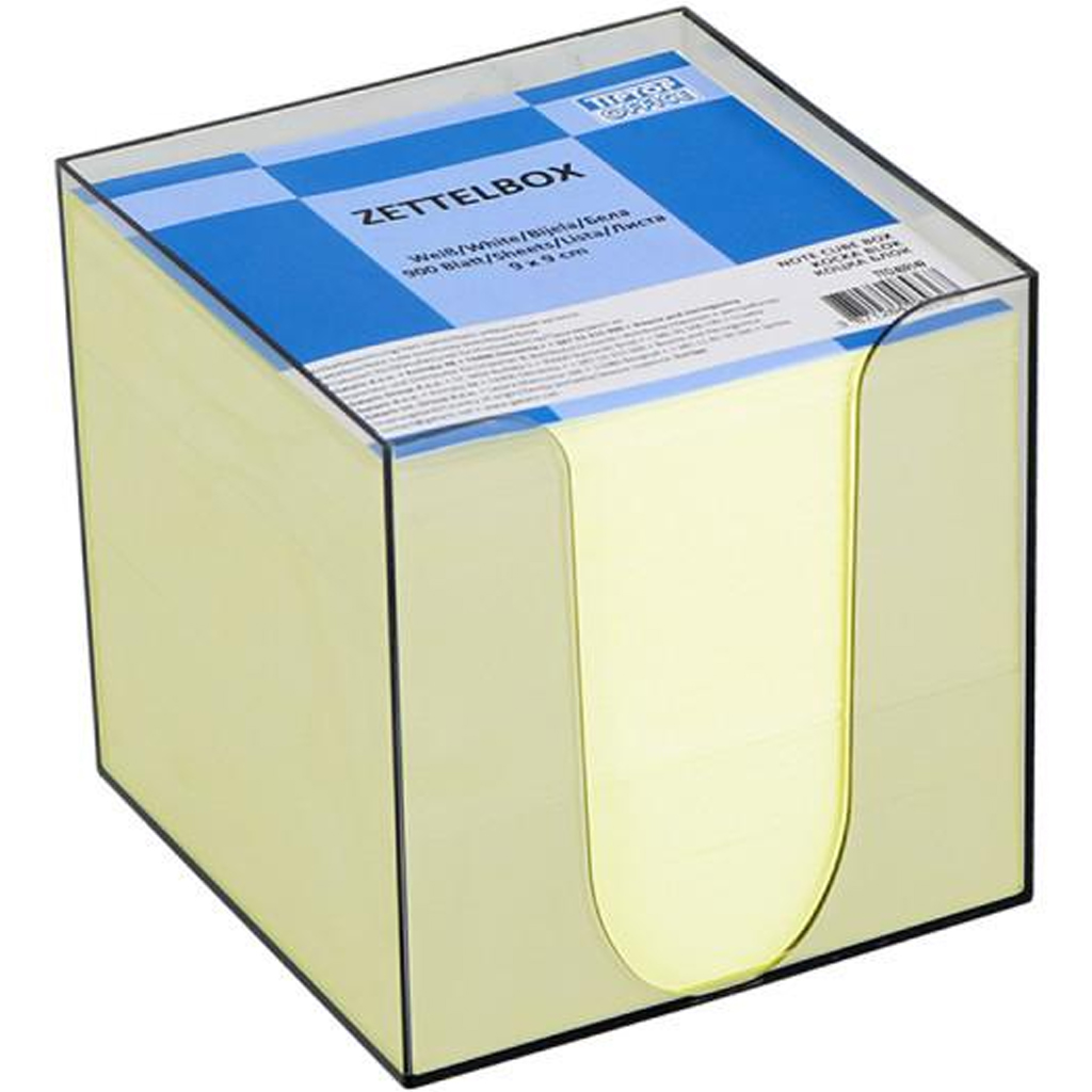 Spirit: Sárga jegyzettömb átlátszó tárolóban 900lapos 9x9x9cm kép 1