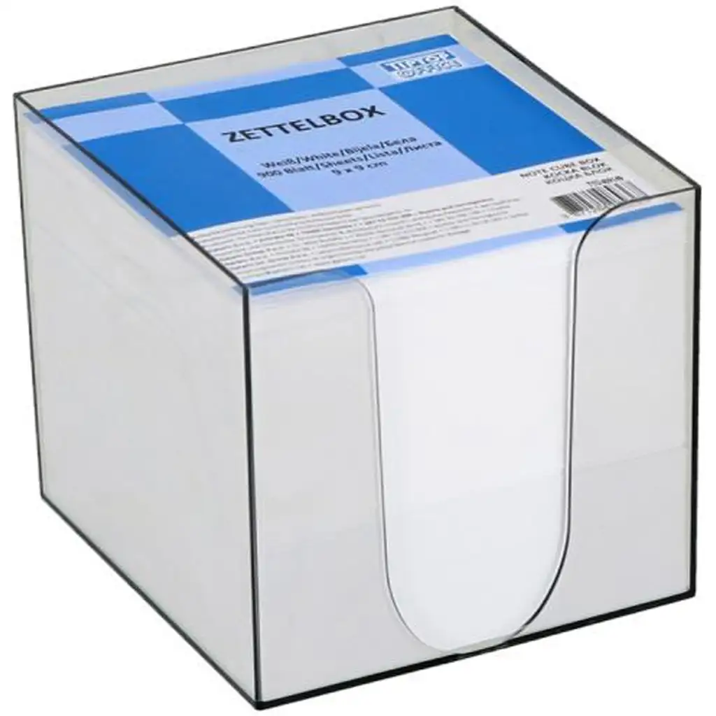 Spirit: Fehér jegyzettömb átlátszó tárolóban 900 lapos 9x9x9cm kép 1
