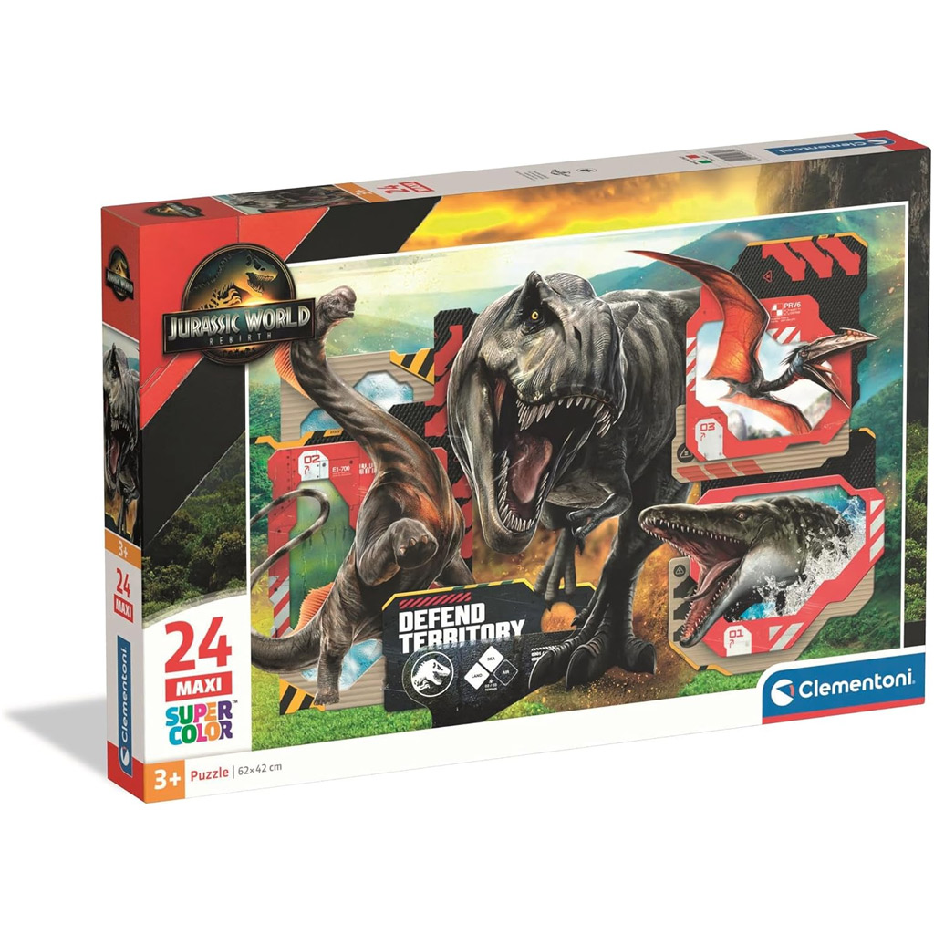 Jurassic World Maxi Super Color 24db-os puzzle - Clementoni kép 1