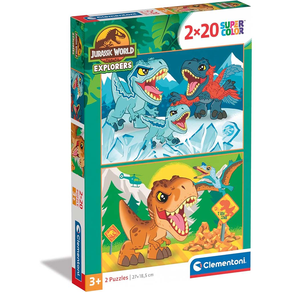 Jurassic World 2x20db-os Supercolor puzzle - Clementoni kép 1