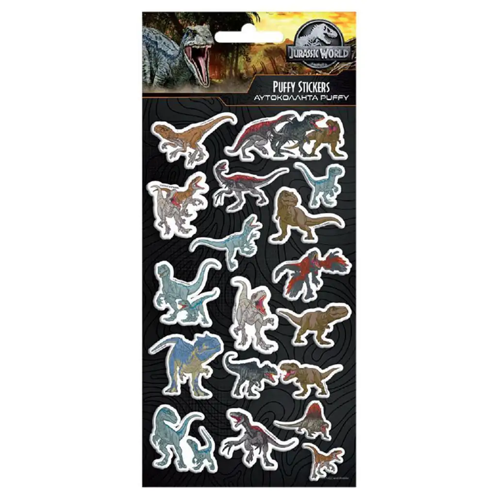 Luna: Jurassic World 3D pufi matrica szett 10x22cm-es íven kép 1