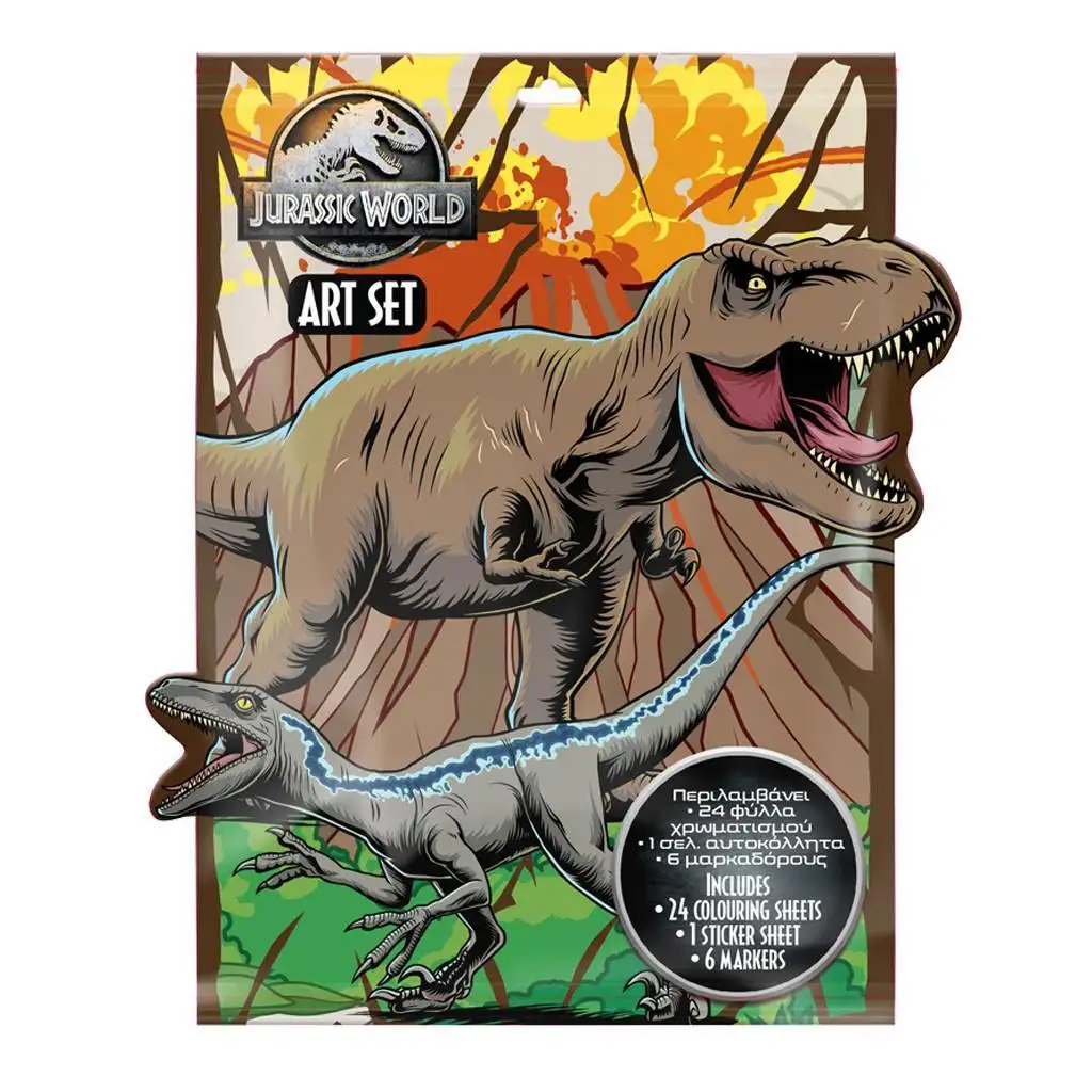 Jurassic World: Színező szett matricákkal és 6 filctollal kép 1