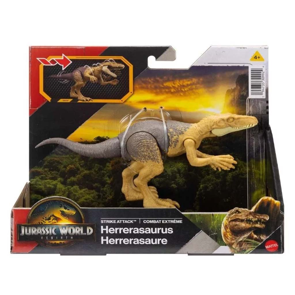 Jurassic World: Újjászületés Strike Attack Herrerasaurus támadó dinoszaurusz figura - Mattel kép 1