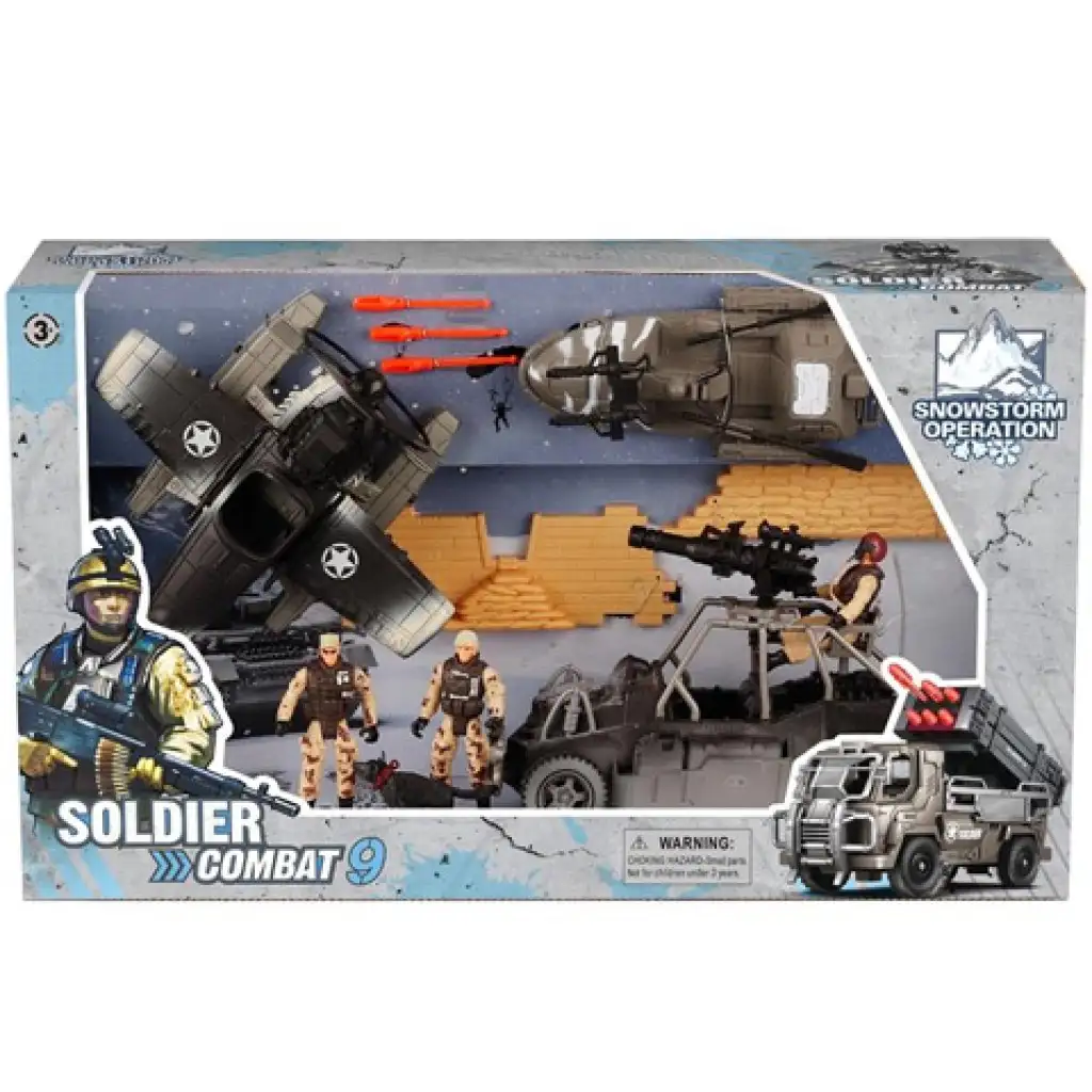 Soldier Force 9 Katonai játék szett hidroplánnal és kutyával kép 1