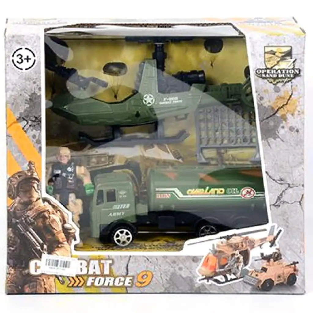 Combat Force 9 Katonai játék szett teherautóval kép 1