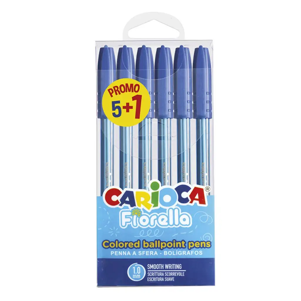 Fiorella 6db-os golyóstoll szett kék színű - Carioca kép 1