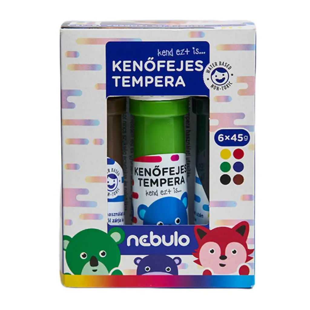 Nebulo: Kenőfejes tempera készlet 6x45ml kép 1