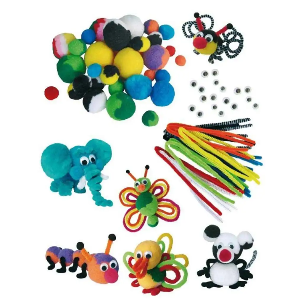 PlayBox: Színes állatos pompom szett kép 1