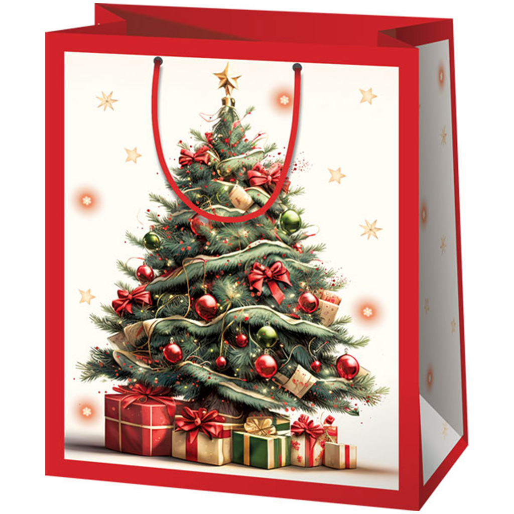 Cardex: Karácsonyfa ajándékokkal közepes méretű ajándéktáska 17x10x23cm kép 1