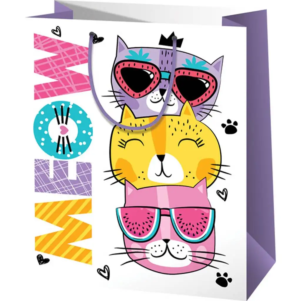 Meow cicás közepes méretű ajándéktáska 18x23x10cm-es kép 1