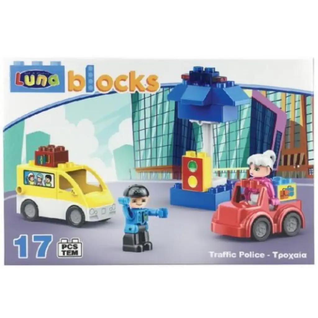 Blocks: Közlekedési rendőr építőjáték 17db-os szett kép 2