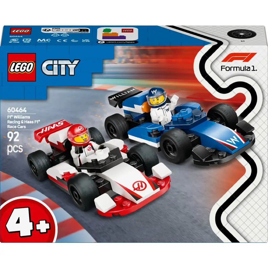 LEGO® City: F1®-es Williams Racing és Haas F1® versenyautók (60464) kép 1