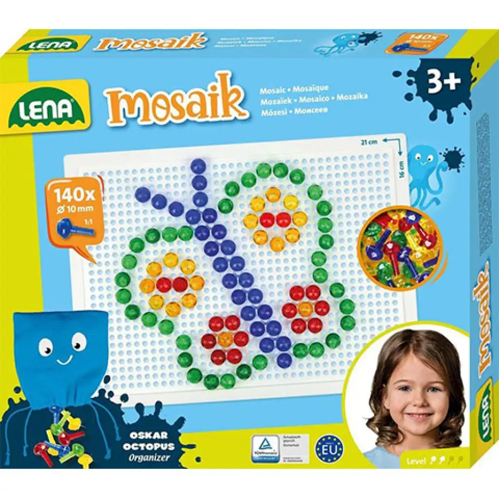LENA: Mosaik Átlátszó pötyi kreatív szett 10mm 140db-os kép 1