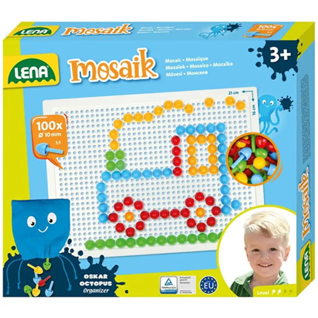 LENA: Mosaik Áttetsző pötyi kreatív szett 10mm 100db-os kép 1