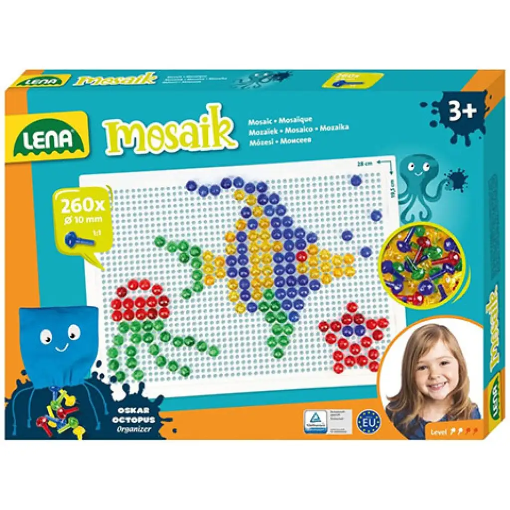 LENA: Mosaik Átlátszó pötyi kreatív szett 10mm 260db-os kép 1