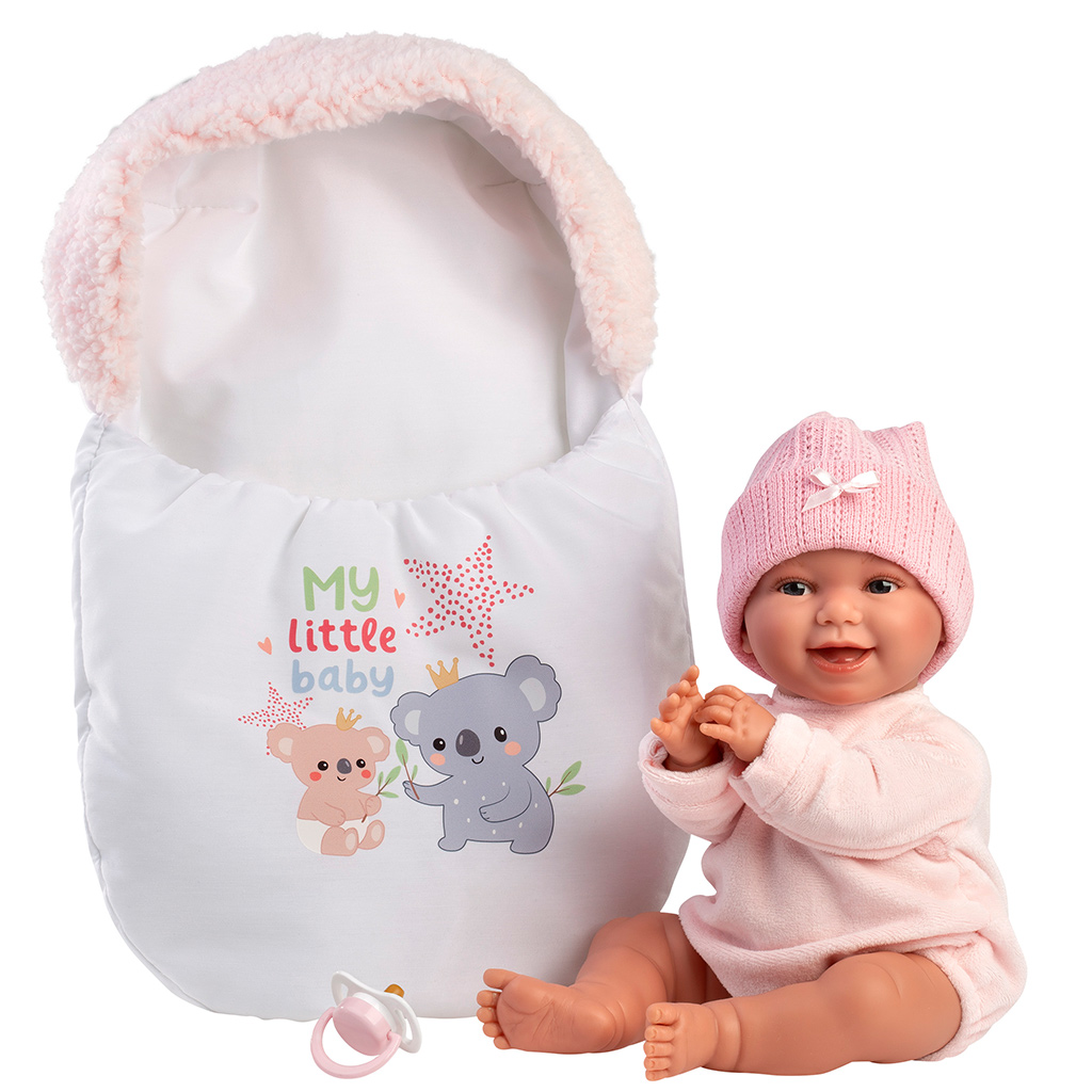 Llorens: Chloe 38cm-es síró baba hálózsákkal kép 1