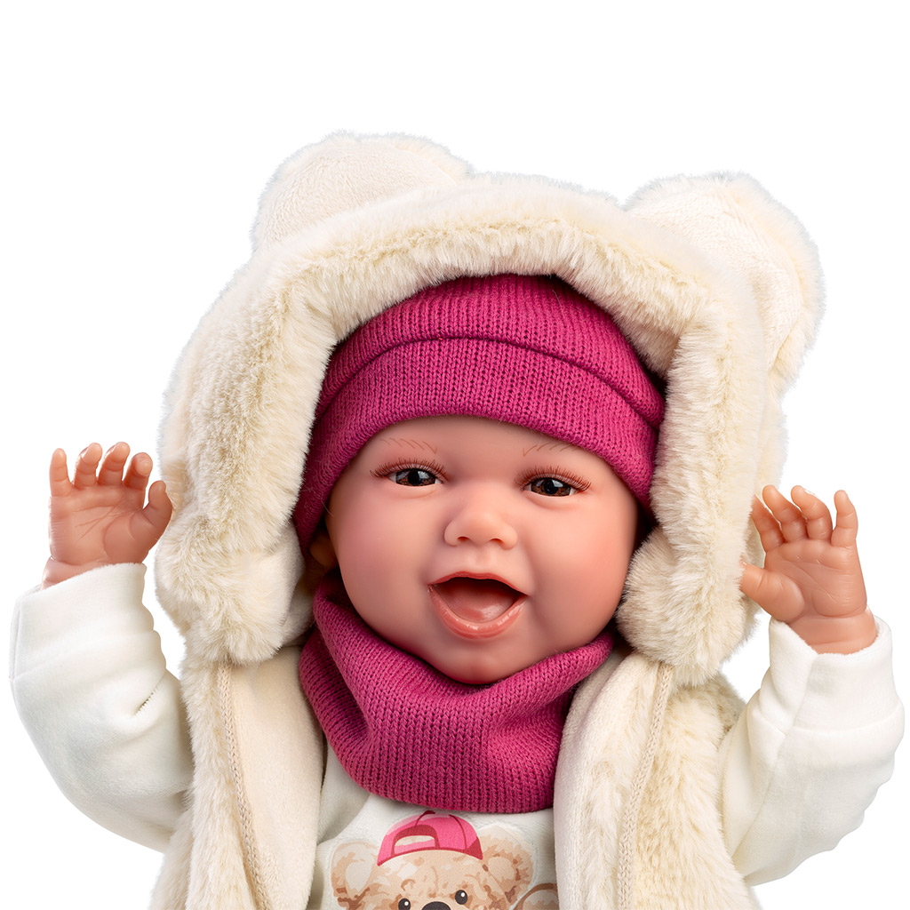 Llorens: Mimi 42cm-es síró baba Love Bear macis szettben kép 5