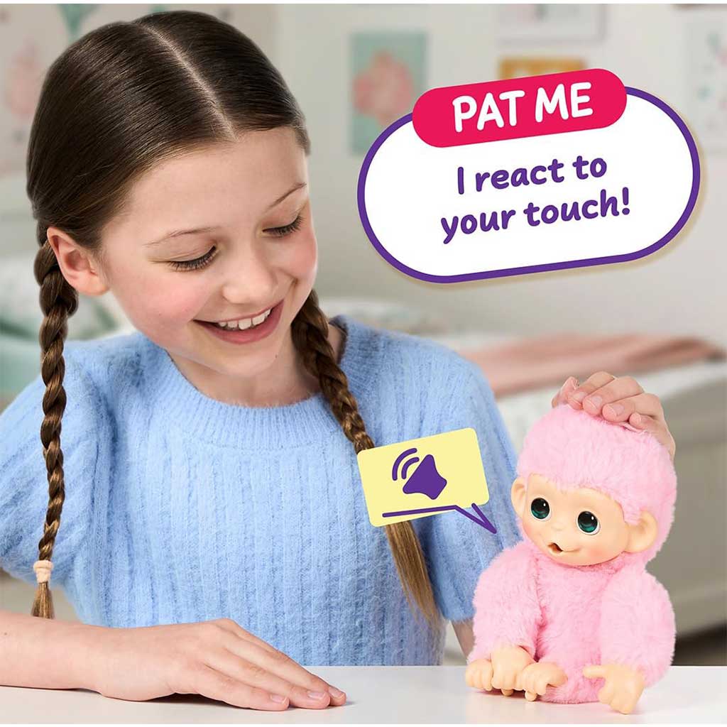 Little Live Pets: Mini Maki Luna Lemon interaktív pink majom kép 4