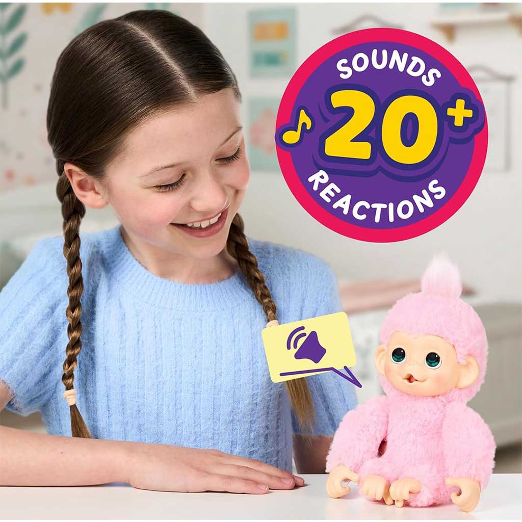 Little Live Pets: Mini Maki Luna Lemon interaktív pink majom kép 5