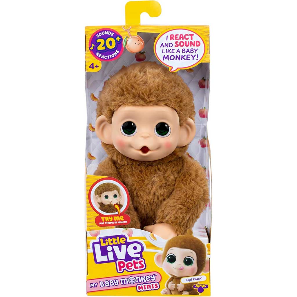 Little Live Pets: Mini Maki Pepi Peach interaktív krém majom kép 1
