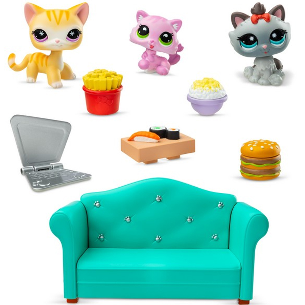 Littlest Pet Shop: Diner Dash 3db-os játékszett cica figurákkal kép 2