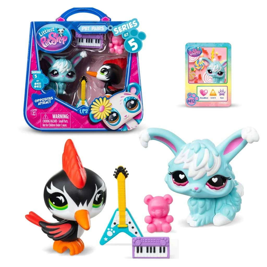 Littlest Pet Shop: Dupla kisállat figura csomag S5 - Harkály és Nyúl kép 2