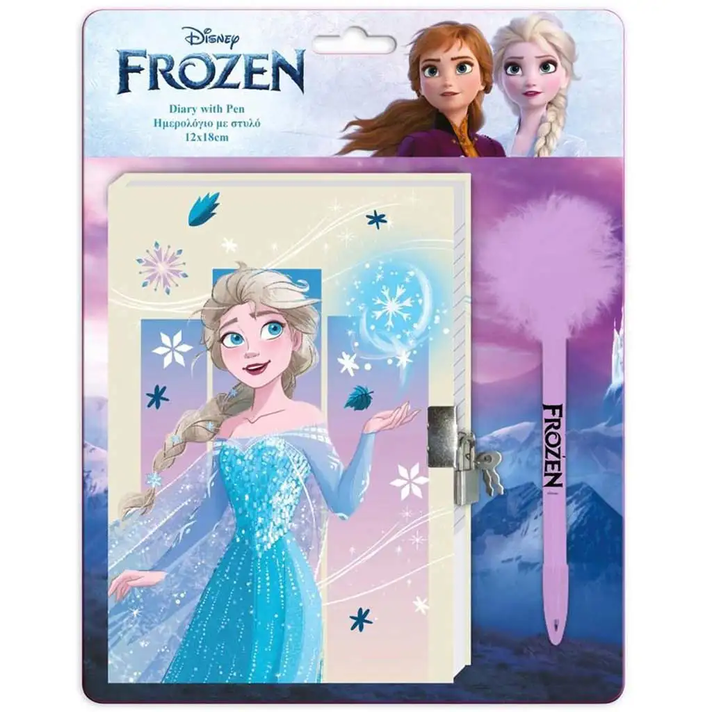 Disney: Jégvarázs 2 titkos napló lakattal és pom-pomos tollal 12x18cm 60 lapos kép 1