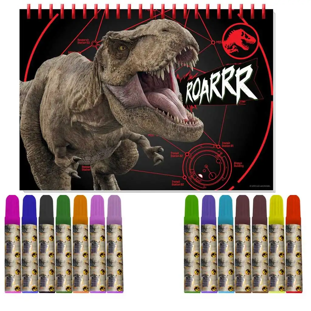 Luna: Jurassic World színező szett sablonnal és matricával 54x47cm kép 2