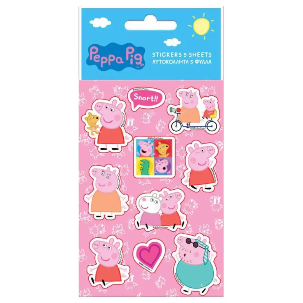 Peppa malac öntapadós matrica szett  8x12cm-es íven 5db kép 1