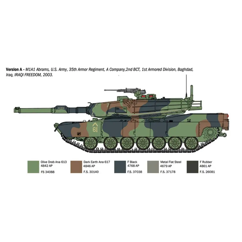 Italeri 1/35 M1A1 Abrams tank makett kép 3
