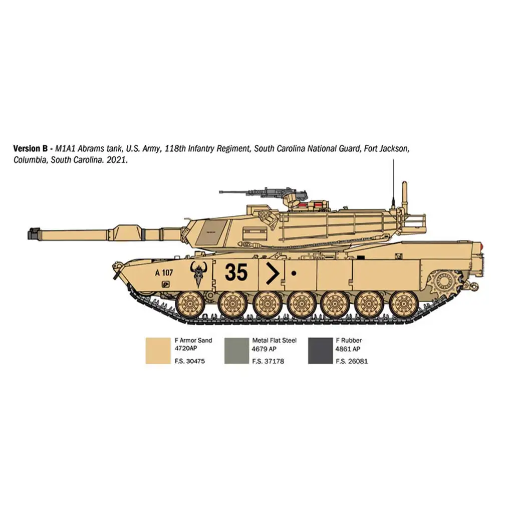 Italeri 1/35 M1A1 Abrams tank makett kép 4