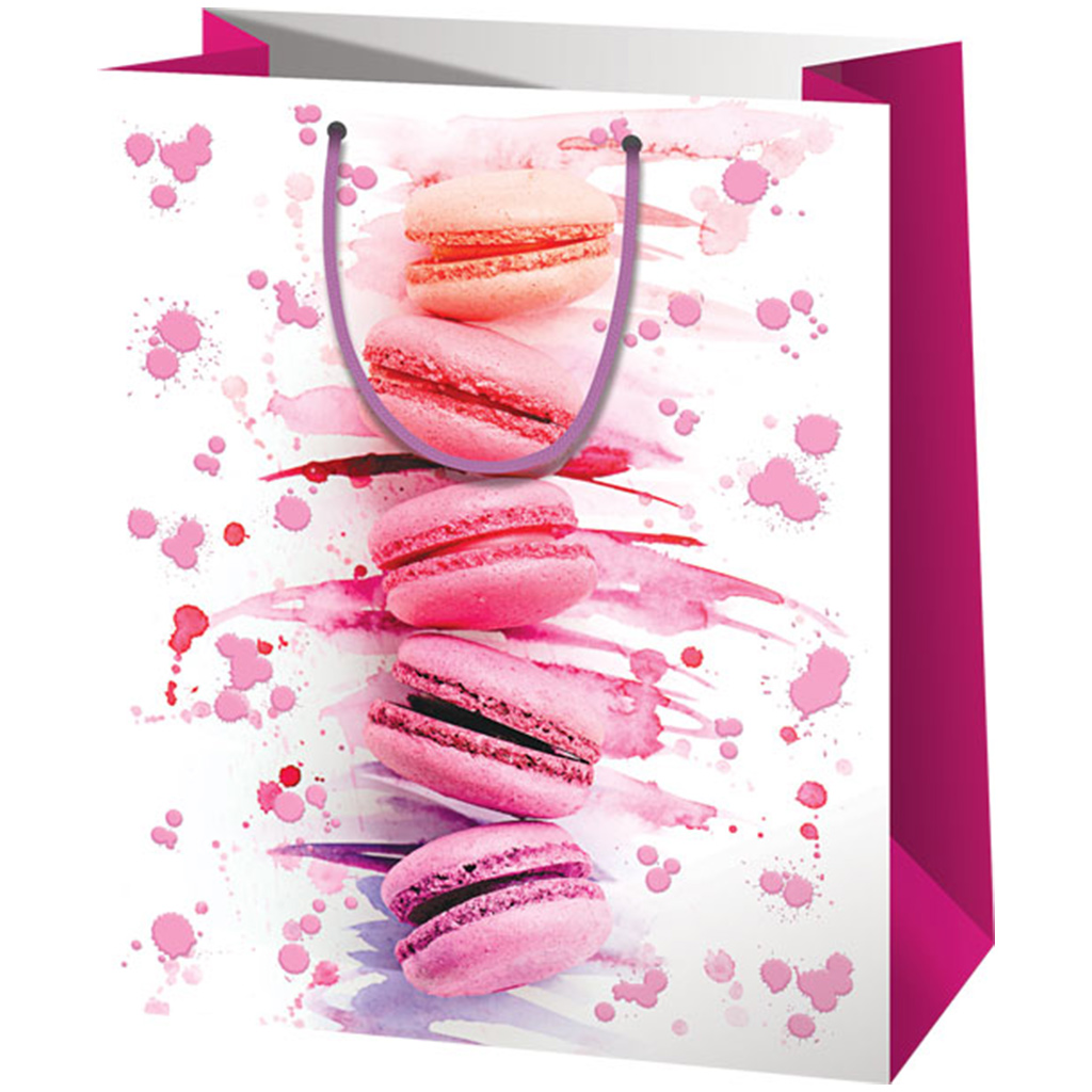 Cardex: Exkluzív macaron mintás nagy ajándéktáska 26x13x33cm kép 1