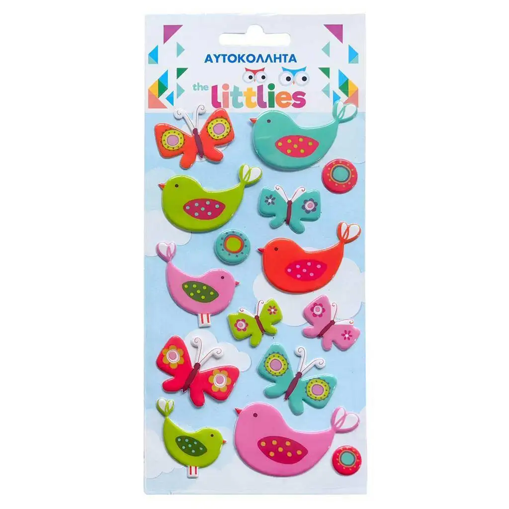 The Littlies: Madaras 3D pufi matrica szett 10x22cm-es íven kép 1