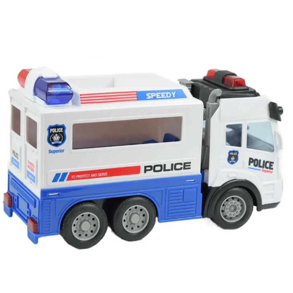 RC Távirányítós rendőrségi rabszállító autó fényeffektekkel 1/43-as méretarány 27Mhz 21cm kép 2