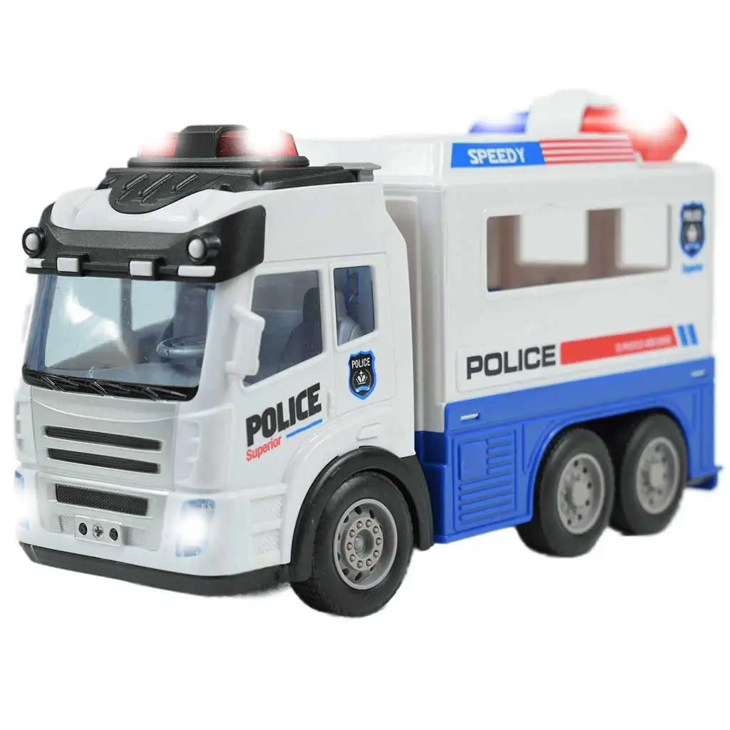 RC Távirányítós rendőrségi rabszállító autó fényeffektekkel 1/43-as méretarány 27Mhz 21cm kép 3