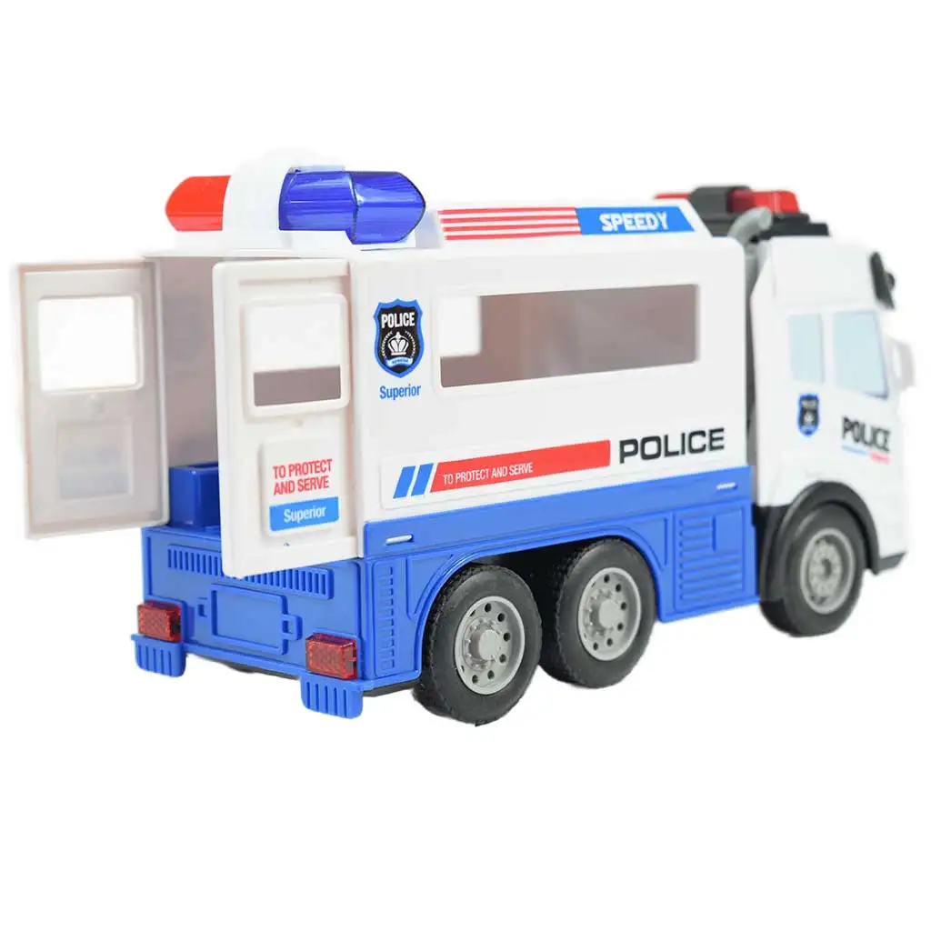 RC Távirányítós rendőrségi rabszállító autó fényeffektekkel 1/43-as méretarány 27Mhz 21cm kép 4