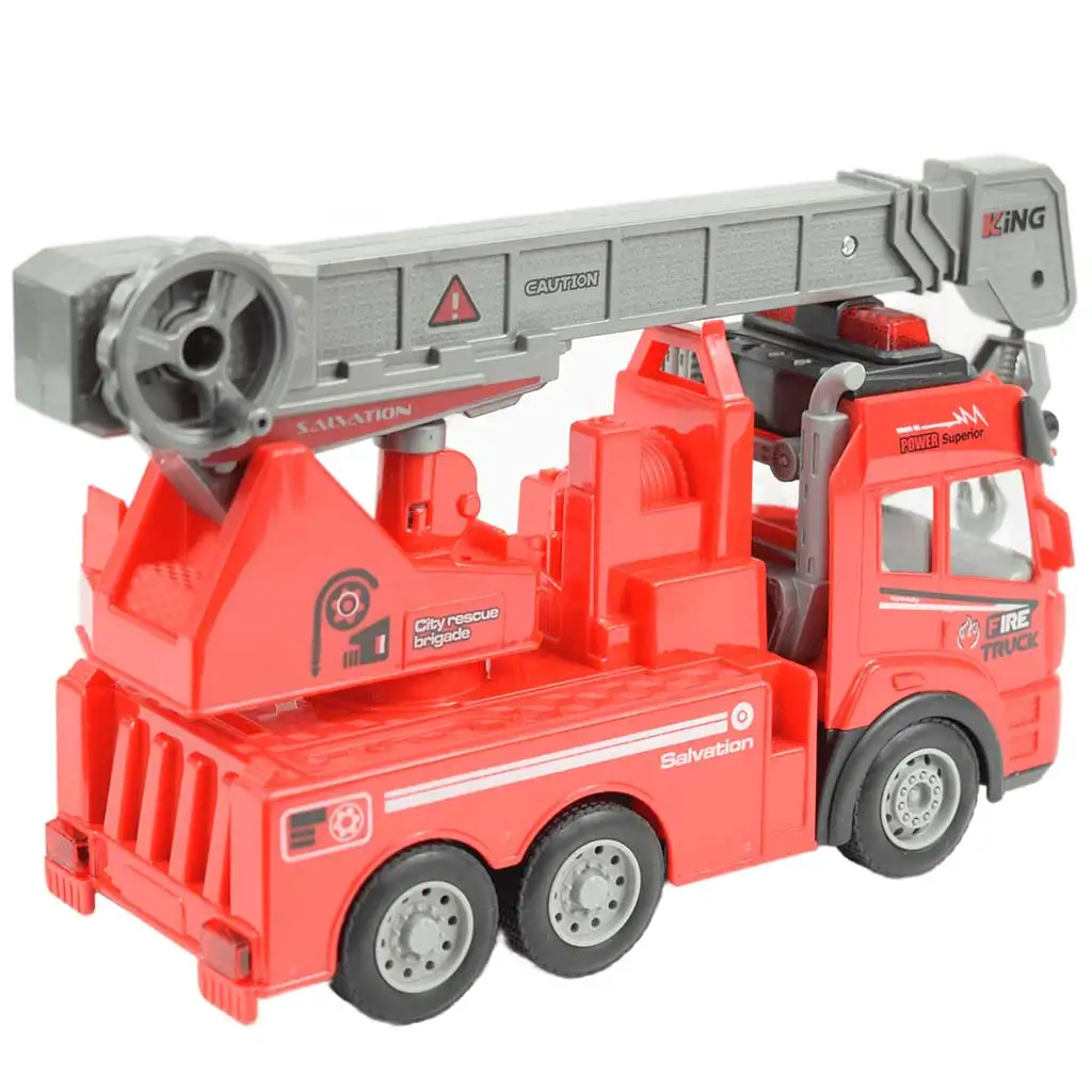 RC Távirányítós darus tűzoltóautó fényeffektekkel 1/43-as méretarány 27 MHz 20cm kép 2
