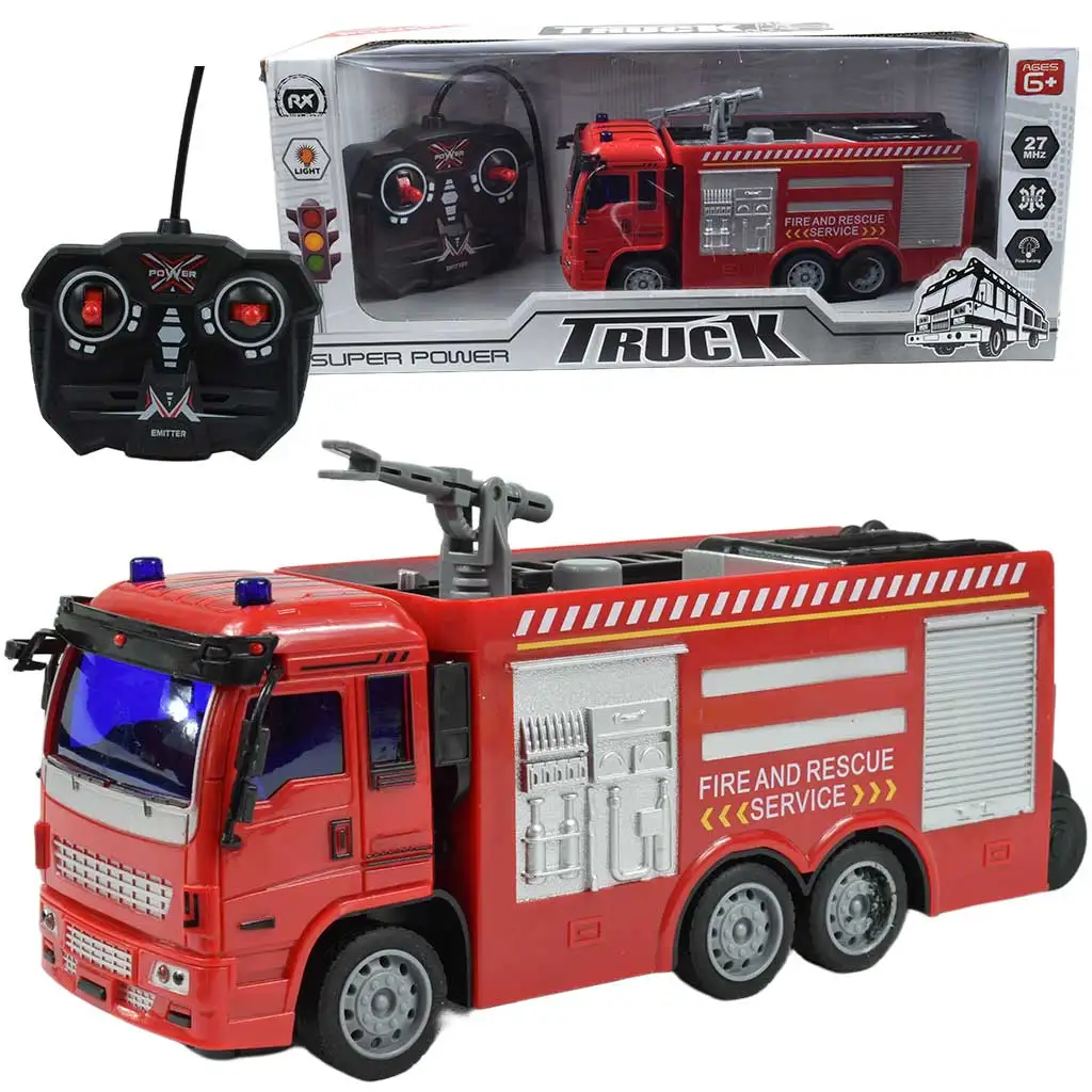 RC Távirányítós tűzoltóautó világítással 27MHz 20cm háromféle változatban 1db kép 1