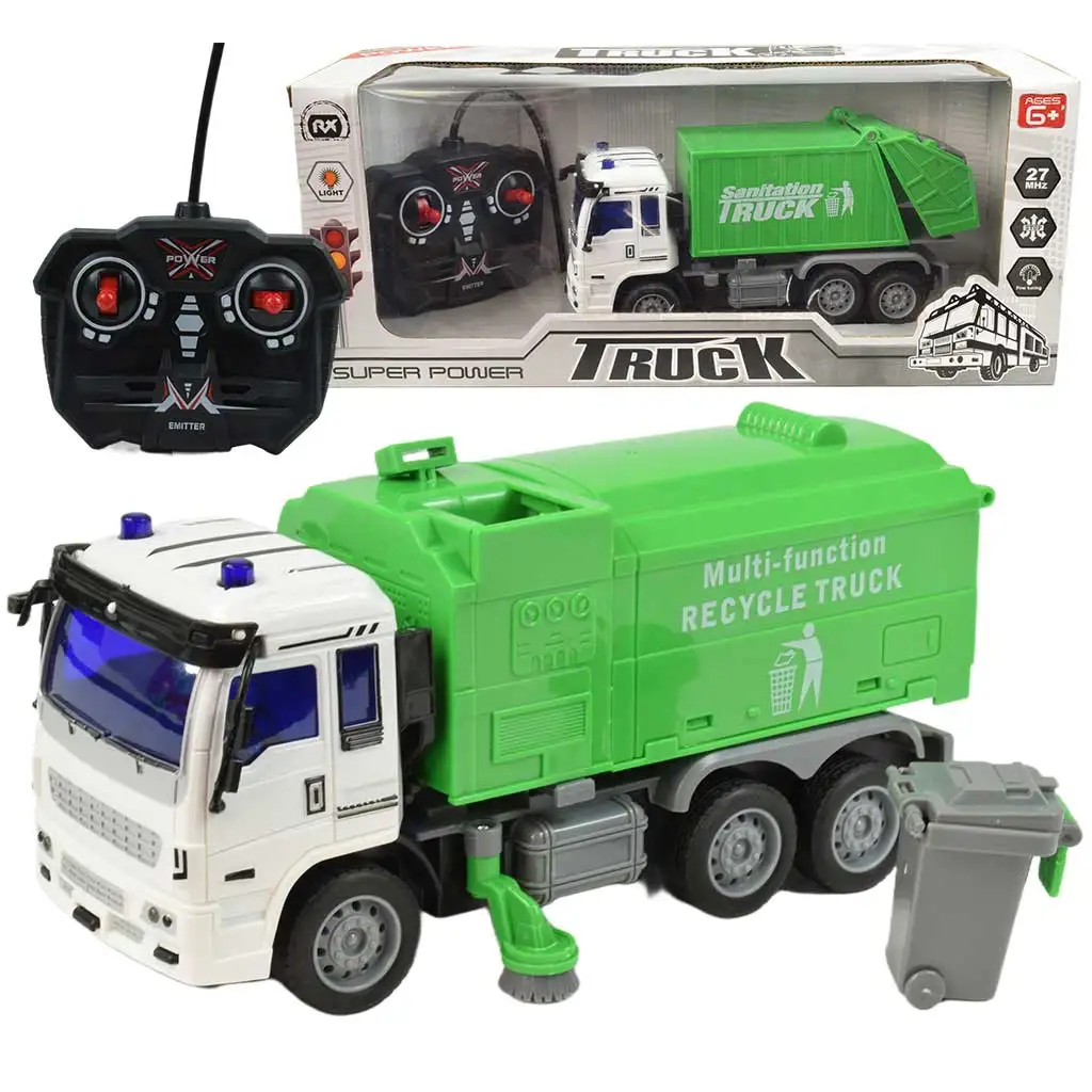 RC Távirányítós hulladékszállító teherautó fény effektekkel 27MHz 20cm többféle változatban 1db kép 1