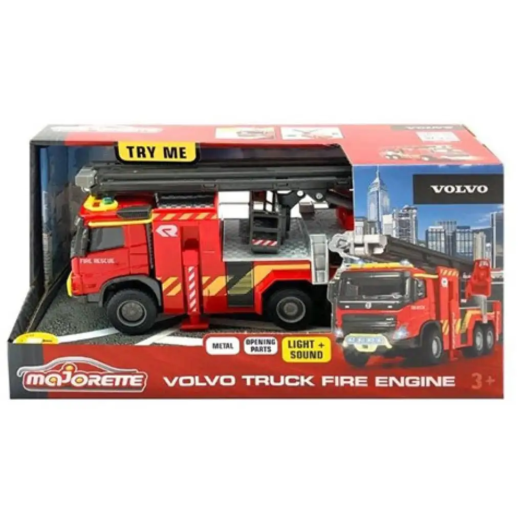 Majorette: Volvo tűzoltó autó fénnyel és hanggal 19cm- Simba Toys kép 1