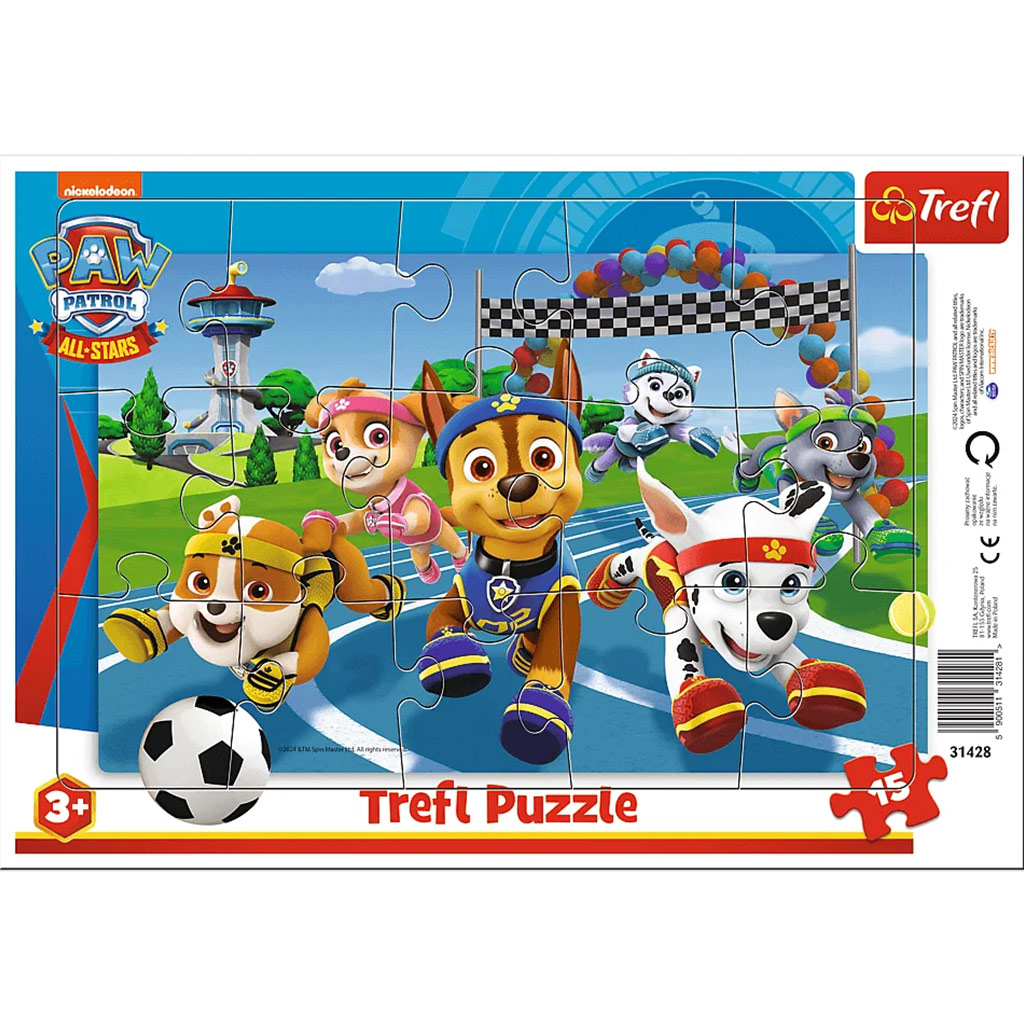 Mancs Őrjárat: Sportos kaland 15db-os keretes puzzle - Trefl kép 1