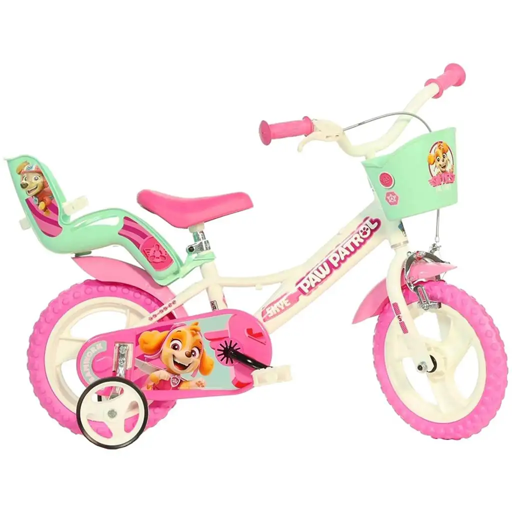 Mancs Őrjárat fehér-rózsaszín bicikli 12-es méretben - Dino Bikes kerékpár kép 1