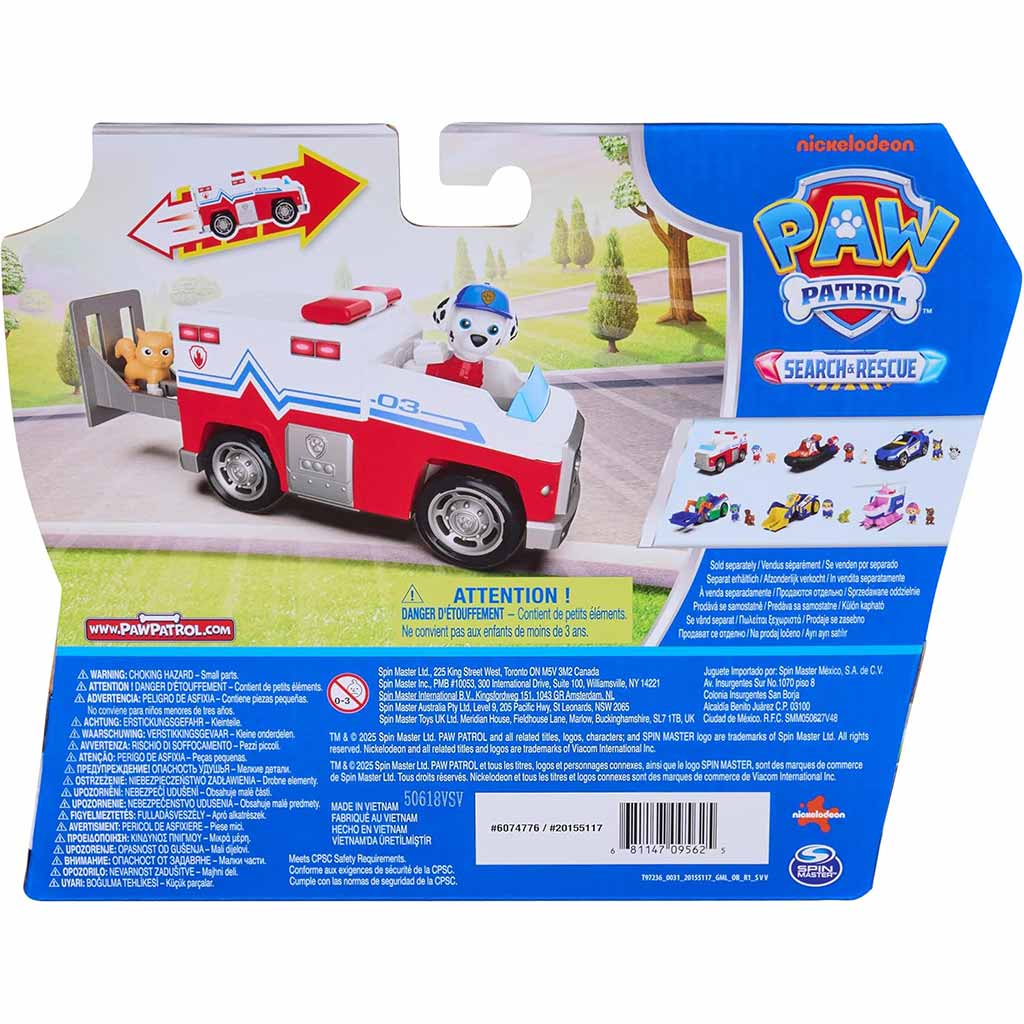 Mancs Őrjárat: Search & Rescue Hátrahúzható Marshall járgánya figurával - Spin Master kép 2