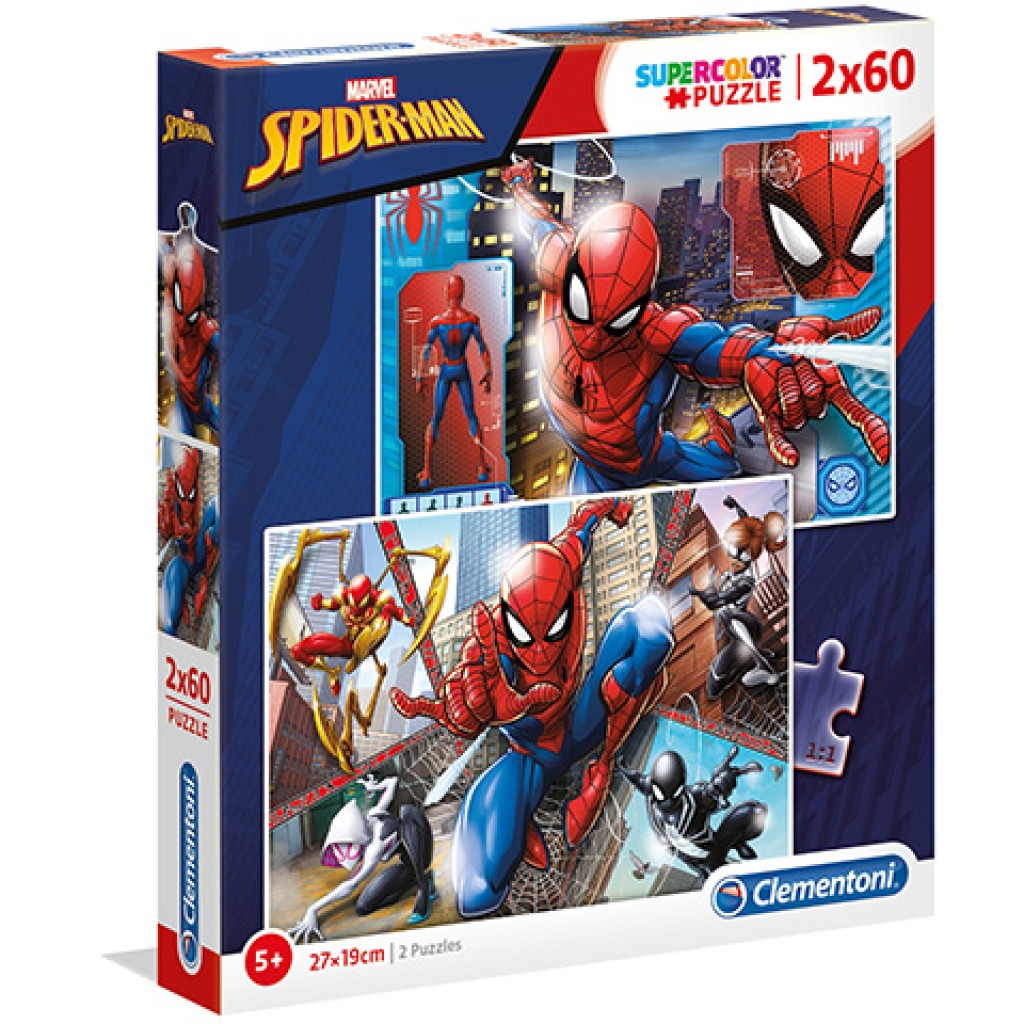 Marvel Pókemeber Supercolor 2 az 1-ben puzzle 2x60db-os - Clementoni kép 1