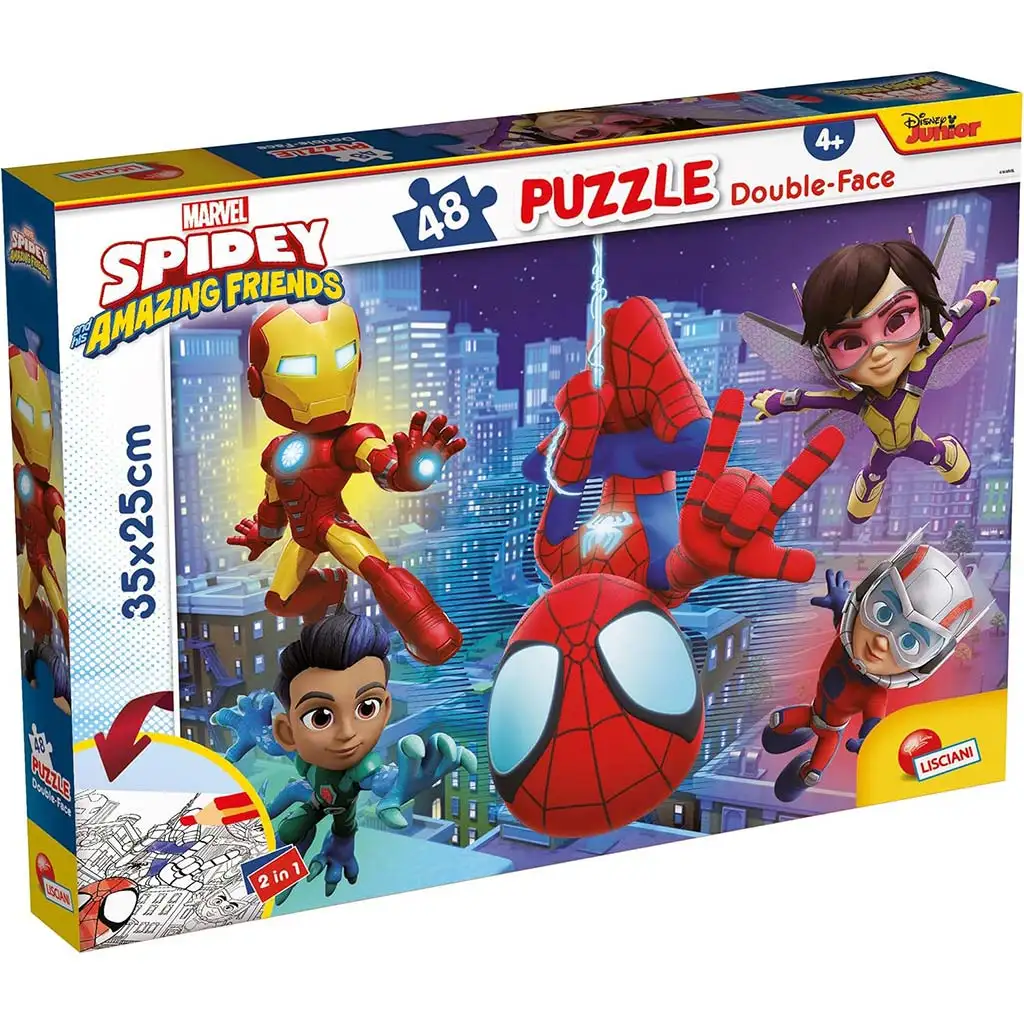 Marvel Spidey 2 az 1-ben 48db-os puzzle és színező 35x25cm - Lisciani kép 1