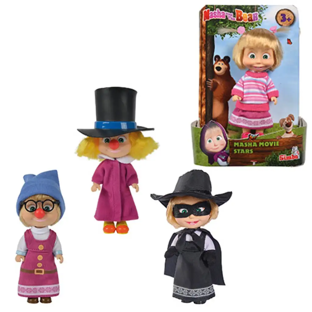 Mása és a medve: Mása mozi sztár baba 4 féle - Simba Toys kép 1